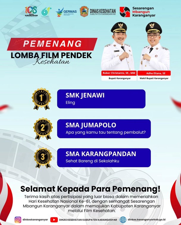 Film “Eling” Antar SMK Negeri Jenawi Raih Juara 1  Lomba Film Pendek Kesehatan 2025
